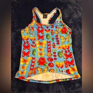 She Beest Colorful Butterfly Print Women's Tank Top